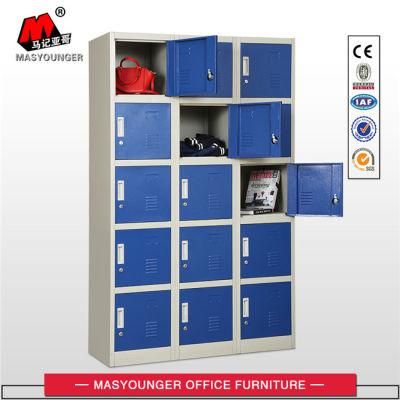 15 Door Metal Storage Locker with Handle and Key