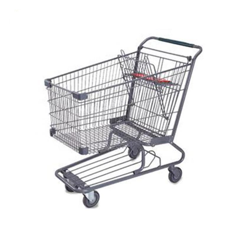 China Factory Supermarket Metal Cart Store Shopping Trolley with Seat