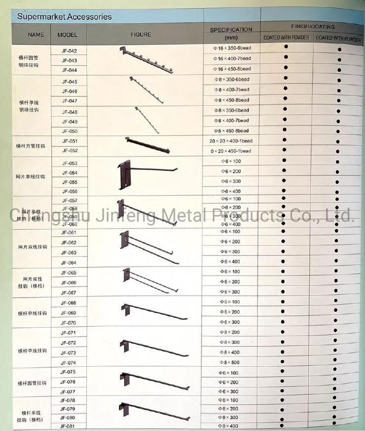 Supermarket Equipment Accessories Display Hook for Shelf