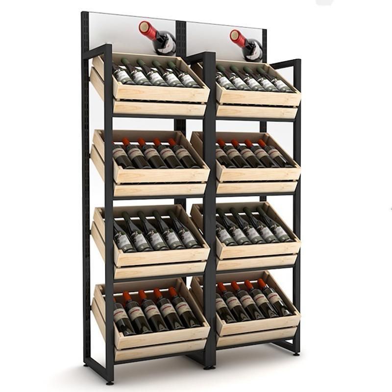 Good Price Steel and Wood Shelf Vegetavle and Fruit Rack