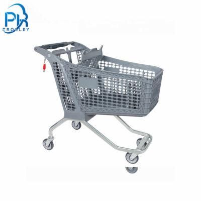 High Quality Supermarket Plastic Hand Push Cart Shopping Trolley