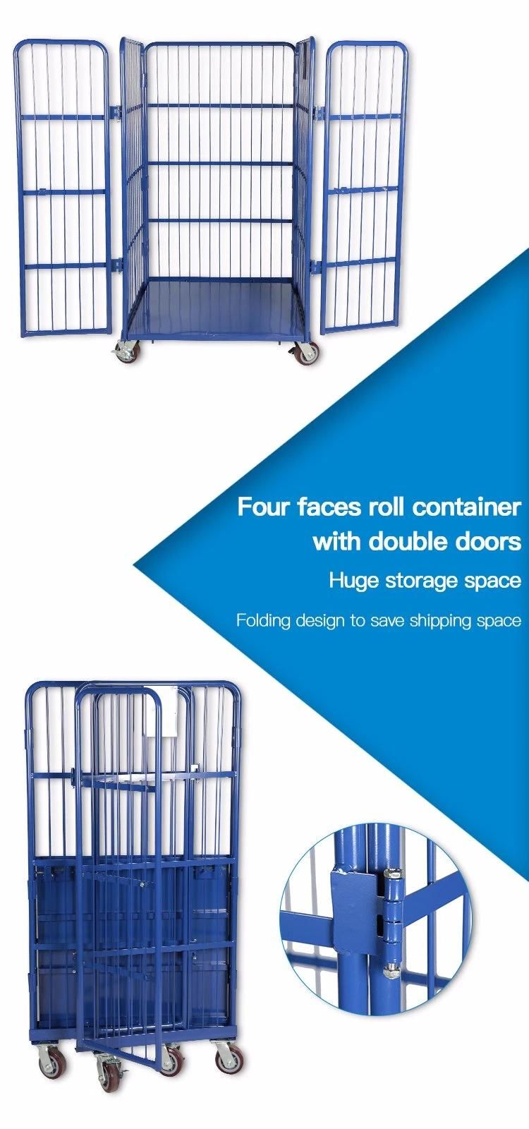 4-Side Rolling Cage Laundry Container