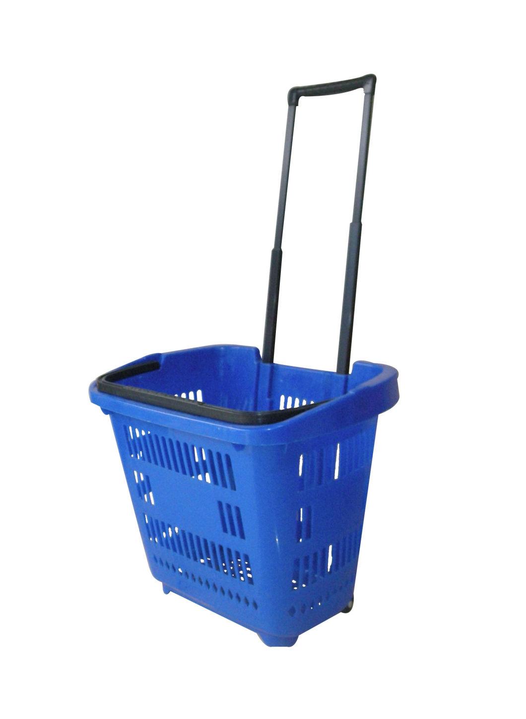 Good Quality Supermarket Telescopic Handle Shopping Basket