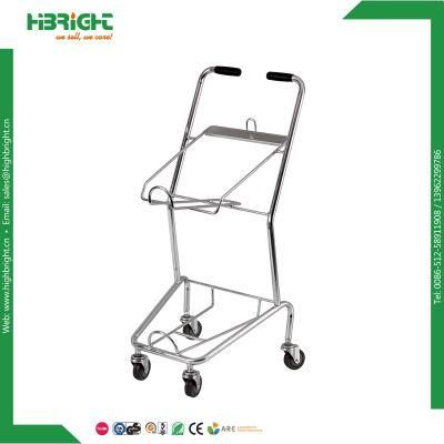 Plastic PP Basket Trolley Double Layer Shopping Cart