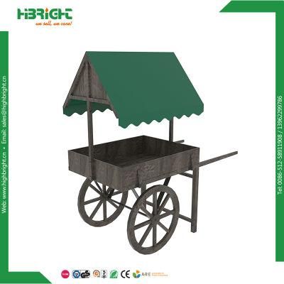 Produce Area Natural Fresh Grocery Peddler&prime;s Display Cart with Canopy