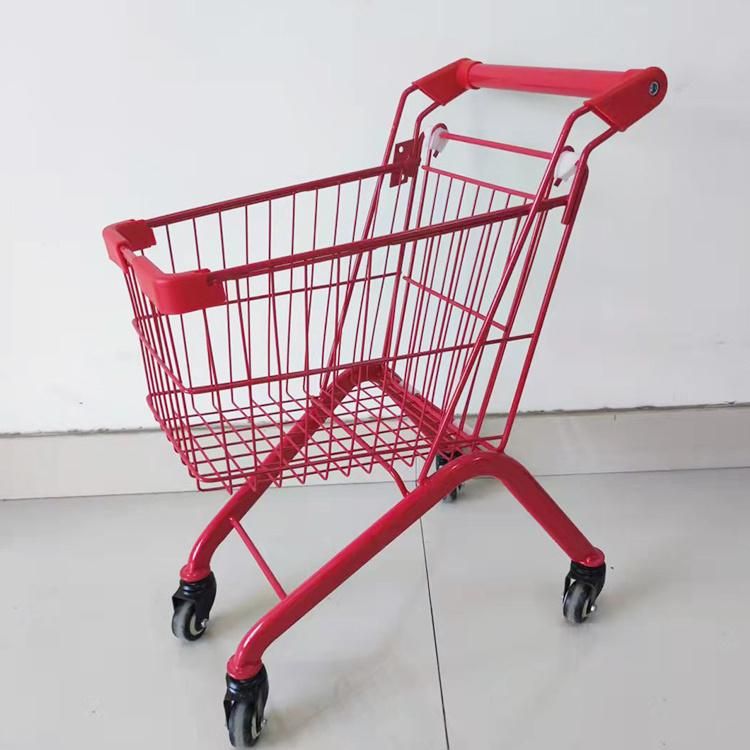 Stock Supermarket Large Shopping Trolley with Four Wheels From China