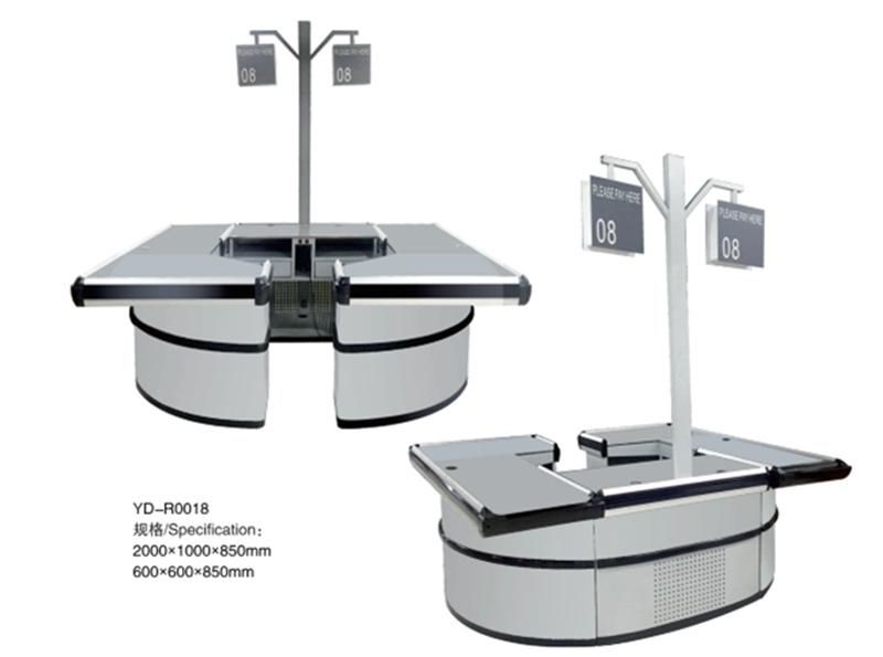 Supermarket Stainless Steel Retail Design Shop Checkout Cashier Counter