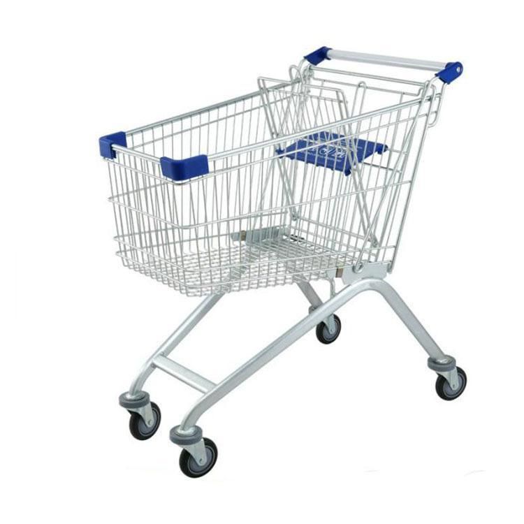 Supermarket Metal Shopping Trolley 60-240L Grocery Shopping Cart