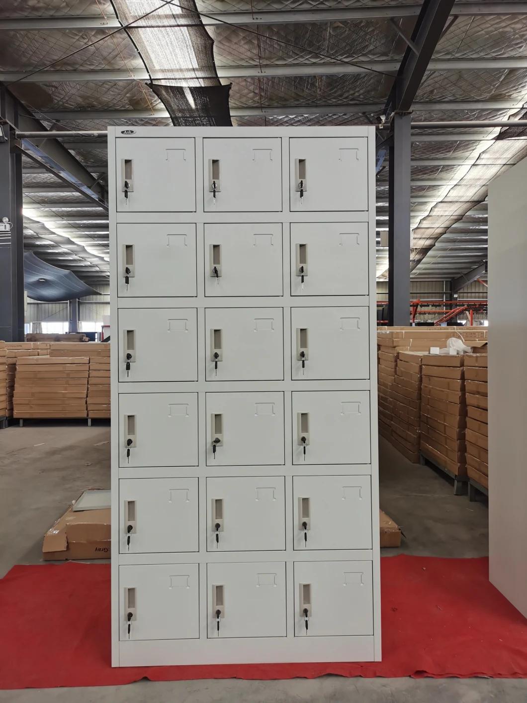 18 Doors Metal Locker Students School Locker Gym Storage Metal Locker