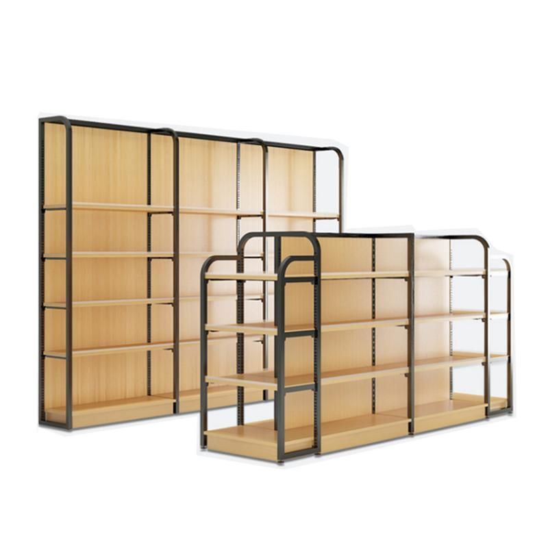 Miniso Gondola Supermarket Shelf for Wood Retail Stores 5 Tier Adjustable Shelving