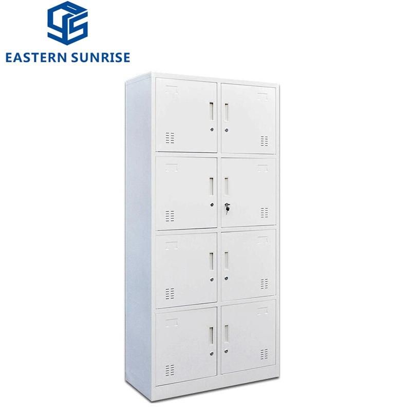 8 Doors Metal Steel Iron Locker Cabinet Wardrobe for Changing Room Bathroom