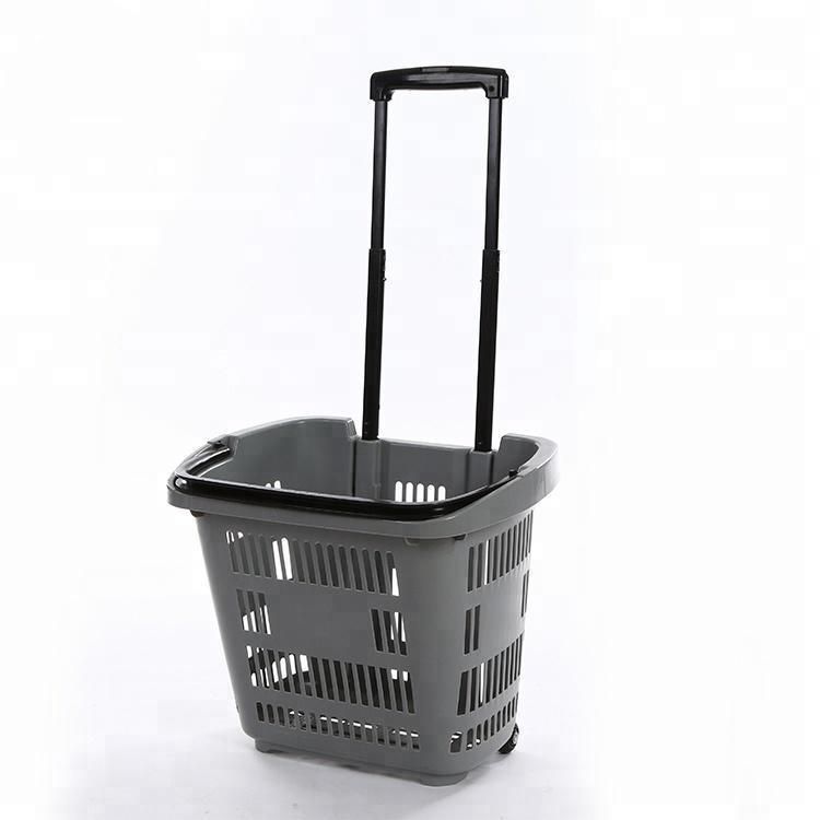 2021 New Style Supermarket Plastic Shopping Basket Trolley