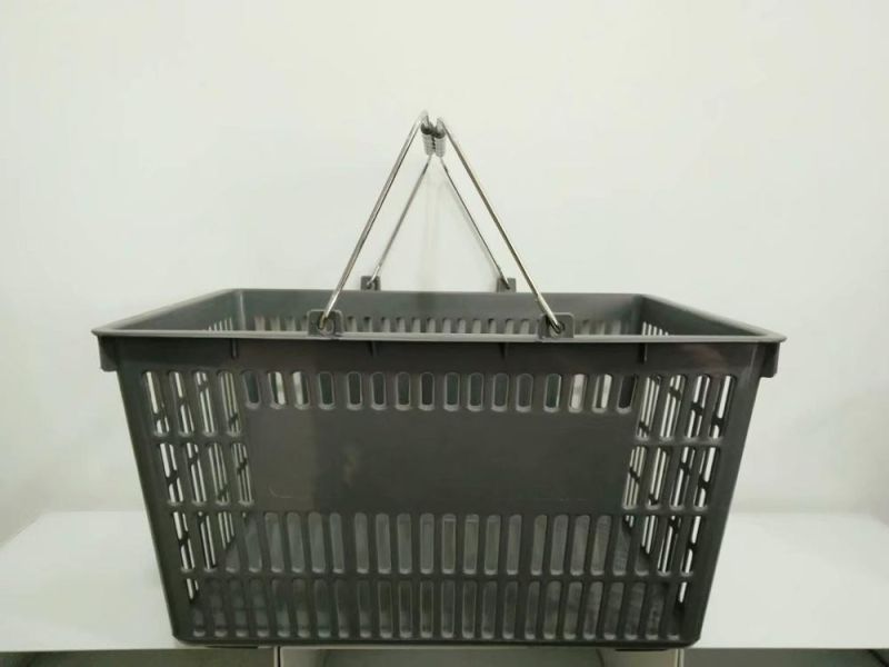 Supermarket Hand Basket with Metal Handles