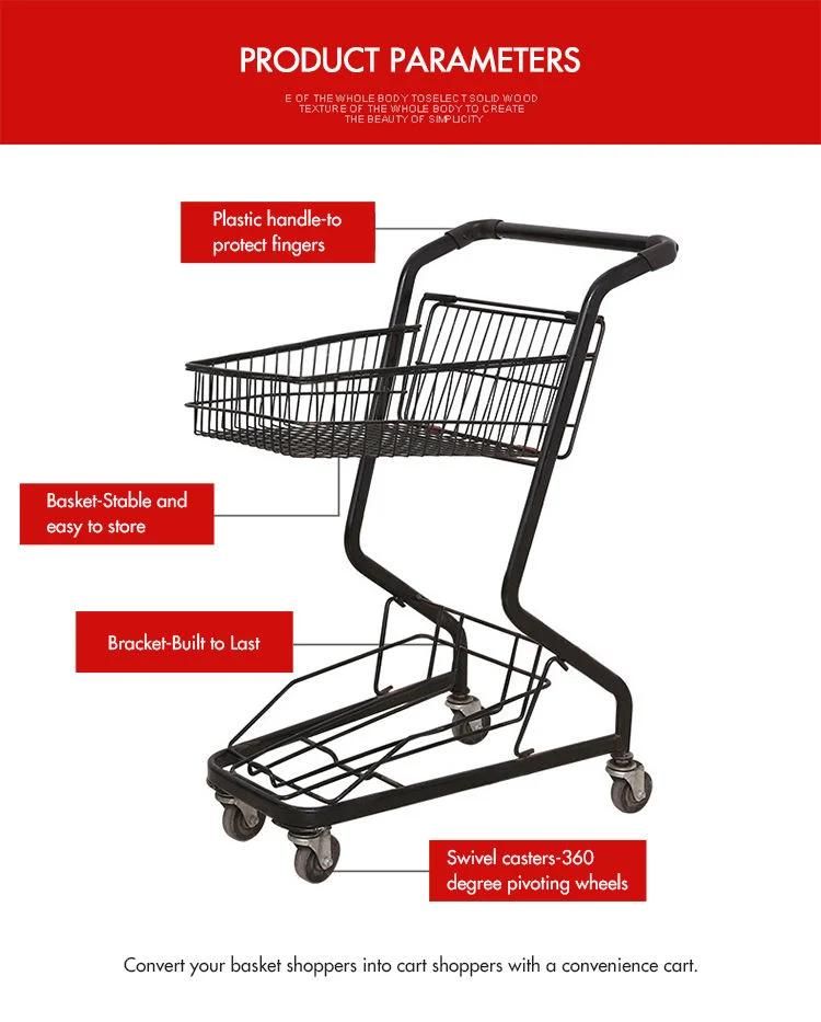 Supermarket Trolley 2 Tier Modern Economy Supermarket Grocery Shopping