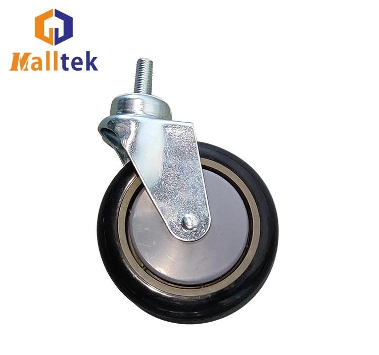 Supermarket Trolley Accessories Metal PU Wheel Casters for Cart