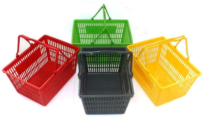 New Large Hollow Portable Plastic Basket for Supermarket Shopping