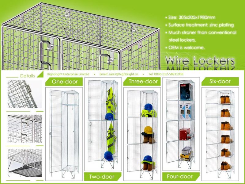 Individual Compartment Steel Metal Wire Mesh Locker