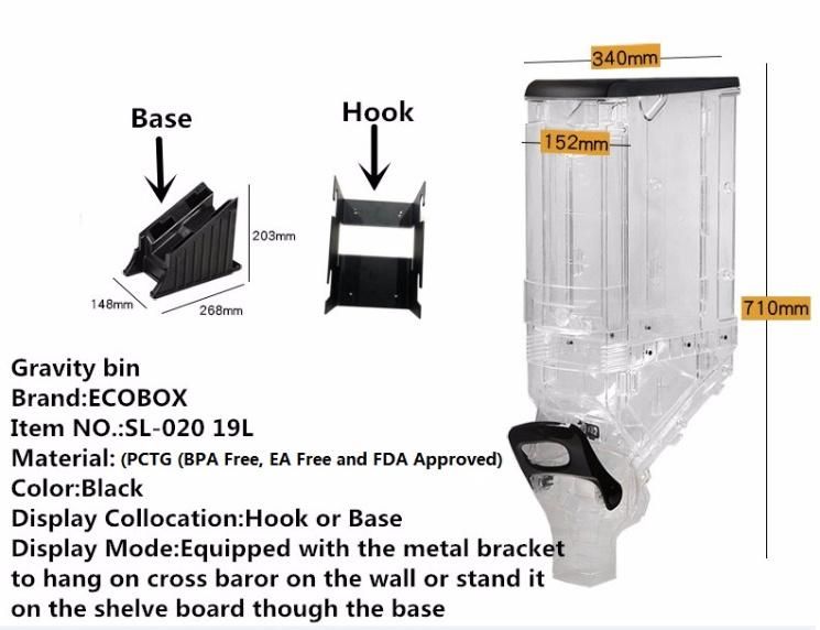 Manufacturer Wholesale Plastic Candy Dispenser for Bulk Food Display