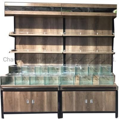 Wood Grain Small Supermarket Shelf Store Supermarket Display Stand