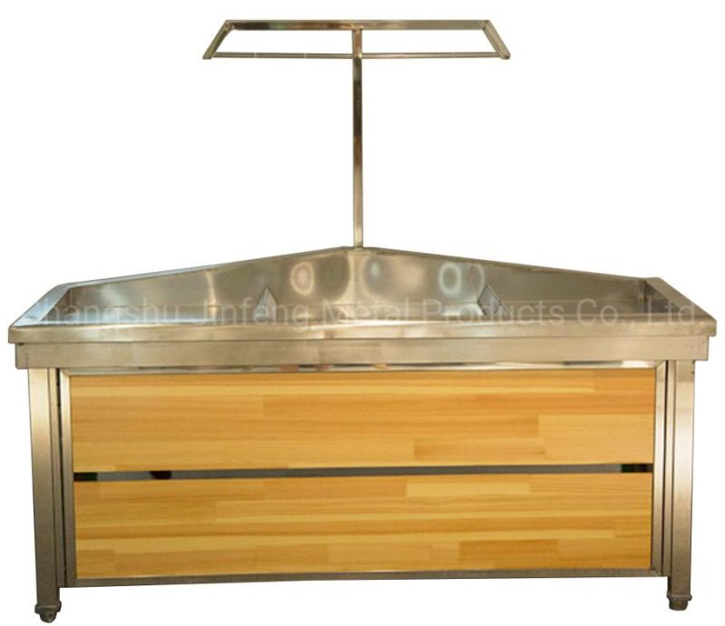 Supermarket Fruit and Vegetable and Fruit Shelf with Stainless Steel and Wood Jf-Vr-101