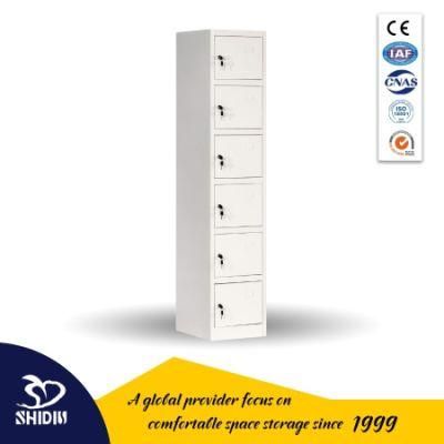 6 Tier Mini Box Locker Metal Storage Slim Employee Locker