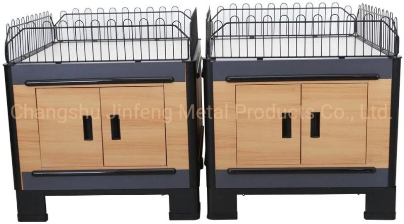 Exhibition Supermarket and Convenience Store Wooden Grain Promotion Table