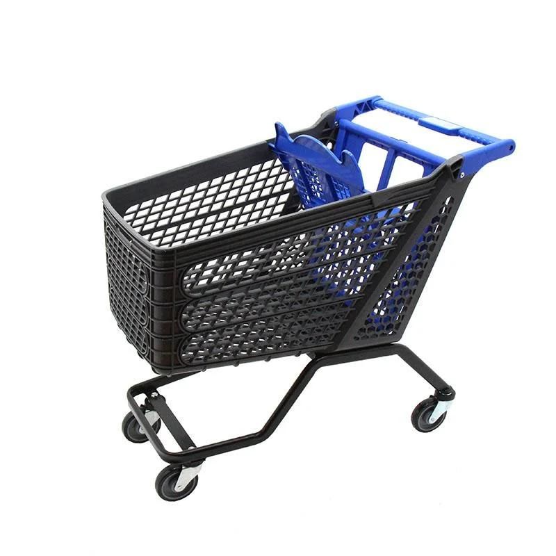 Factory Supplier Wholesale Plastic Trolley Cart Shupermarket Trolley