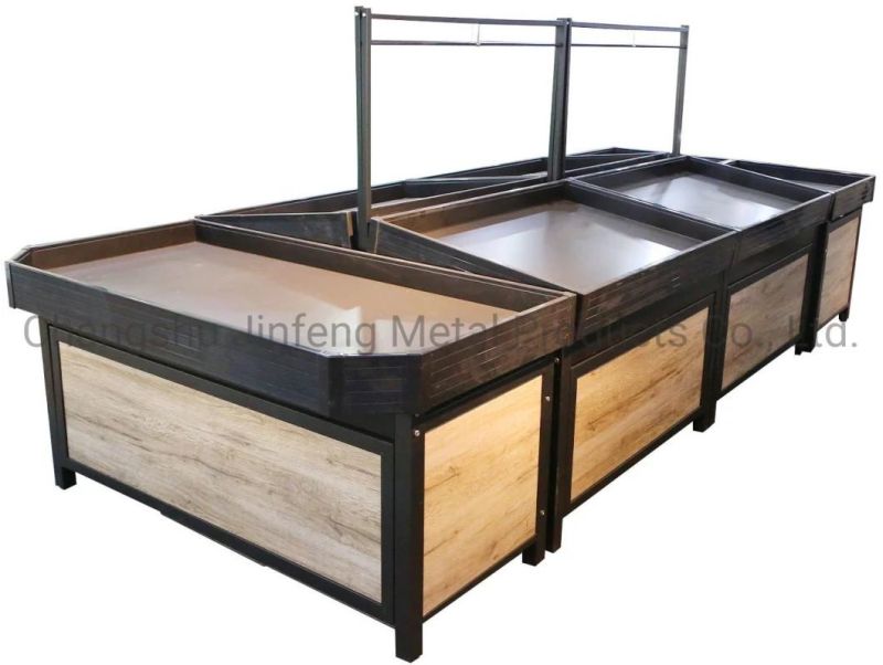 Supermarket Shelf Customized Wooden Display Stand for Fruit and Vegetable