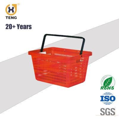 Plastic Supermarket Equipment Handle Shopping Storage Basket