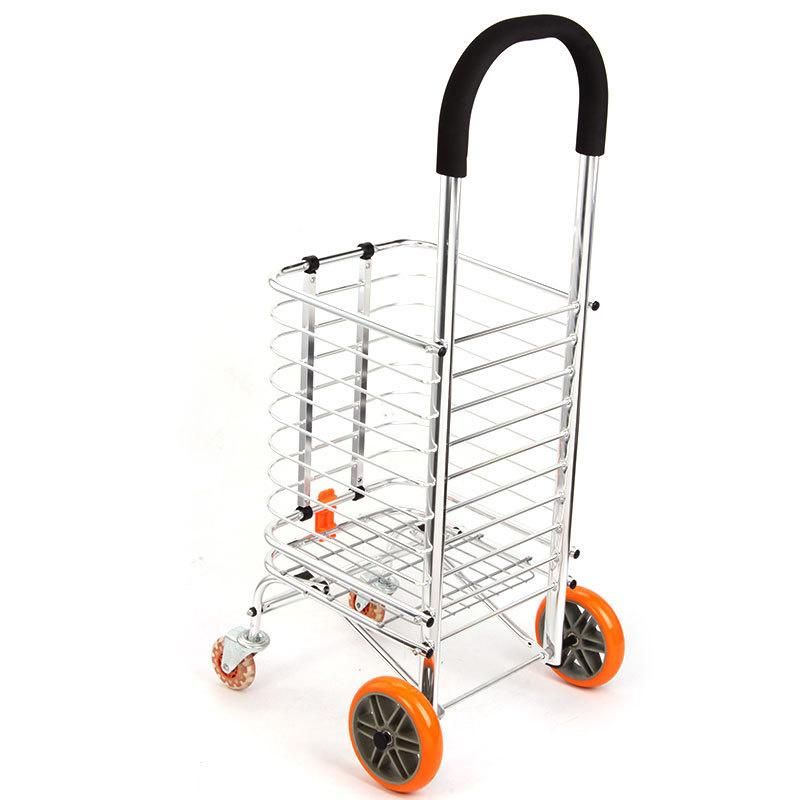 Factory High Quality 4 Wheel Aluminum Folding Shopping Trolley for Farmers Market