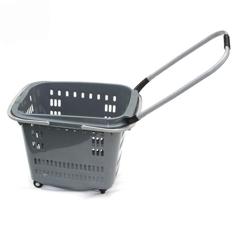 High Quality Plastic Fruit Hand Basket Shopping Basket with Wheels