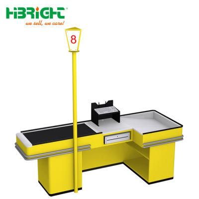 Electric Supermarket Cash Desk with Smooth Conveyor Belt