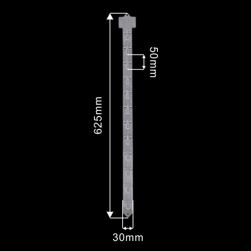 Merchandising Clip Strip with Hooks for Supermarket Shelf