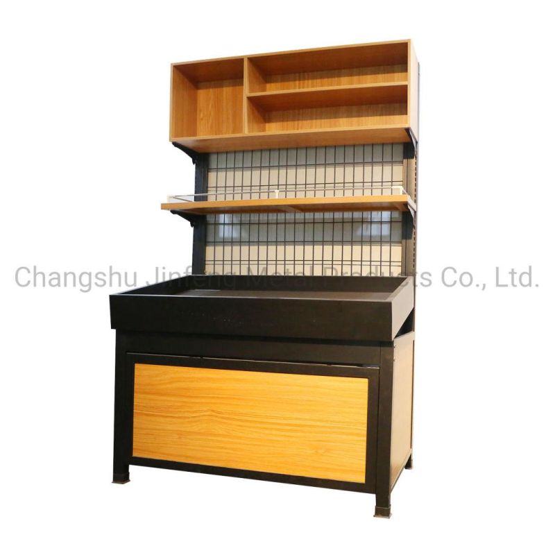 Supermarket Shelve Convenience Store Wooden and Metal Display Rack