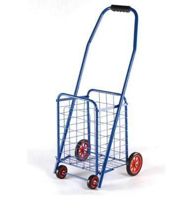 China Small Lightweight Steel Folding Trolley Metal Portable Grocery Shopping Cart