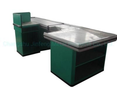 Supermarket Equipment Retail Store Cashier Desk with Conveyor Belt