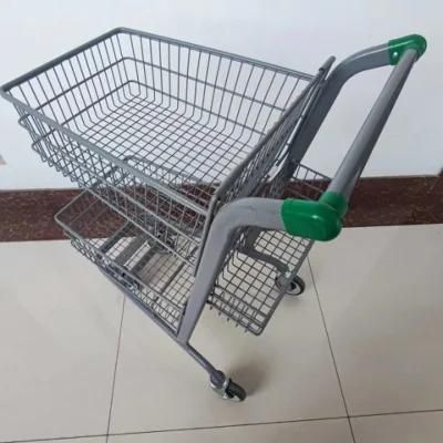 Hot Sale Double Three Baskets Shopping Trolley