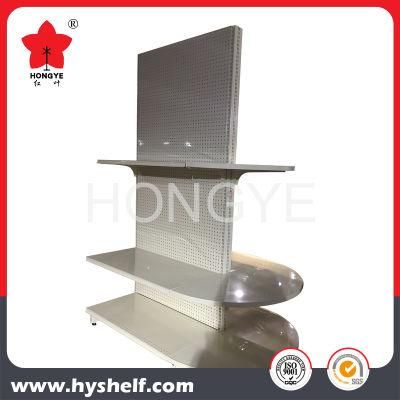 Metal Supermarket Shelf with Round End Unit