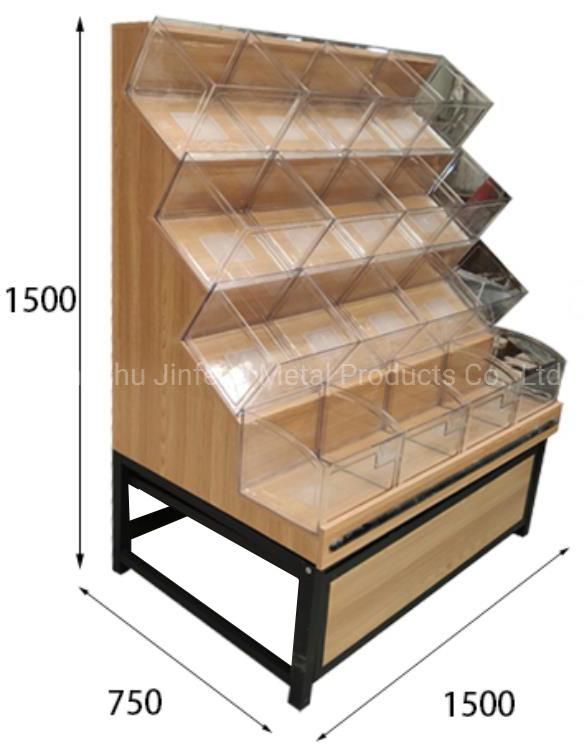 Supermarket Wooden Bulk Food Bin Wooden Display Cabinet for Candy