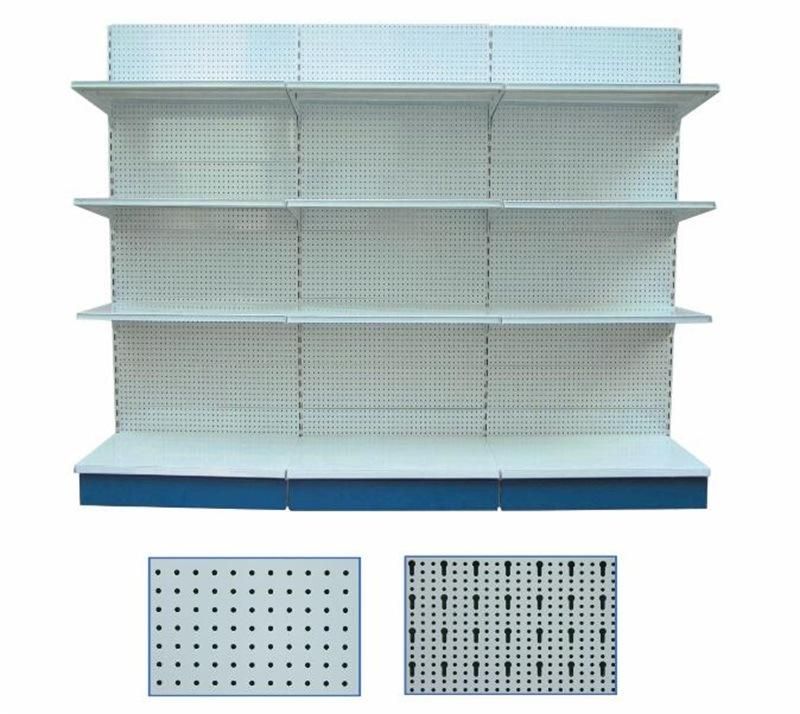 Gondola Steel Perforated Panel Supermarket Shelf Used for Market