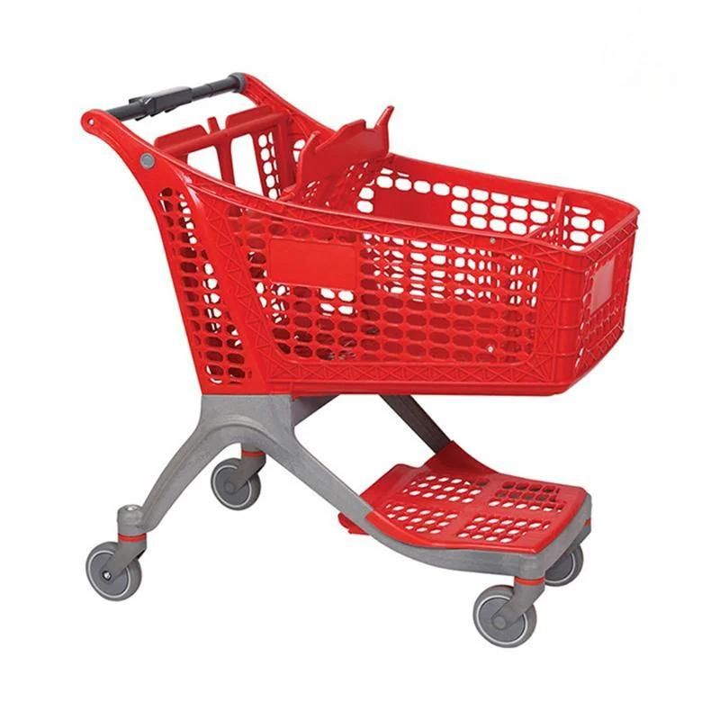 100-220L Supermarket Plastic Cart Shopping Trolley