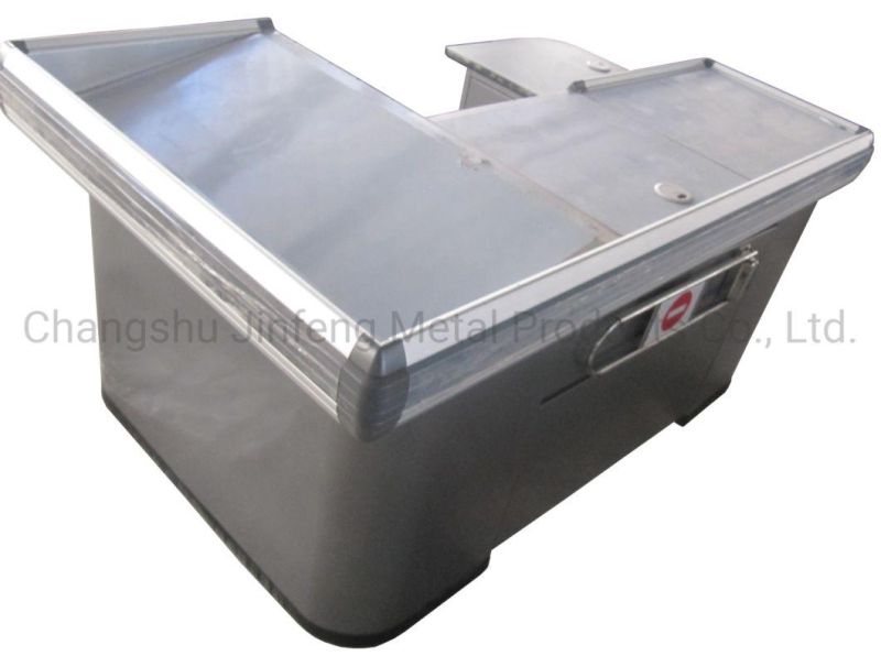 Supermarket Metal Cashier Desk Convenience Store Checkout Counter Jf-Cc-088