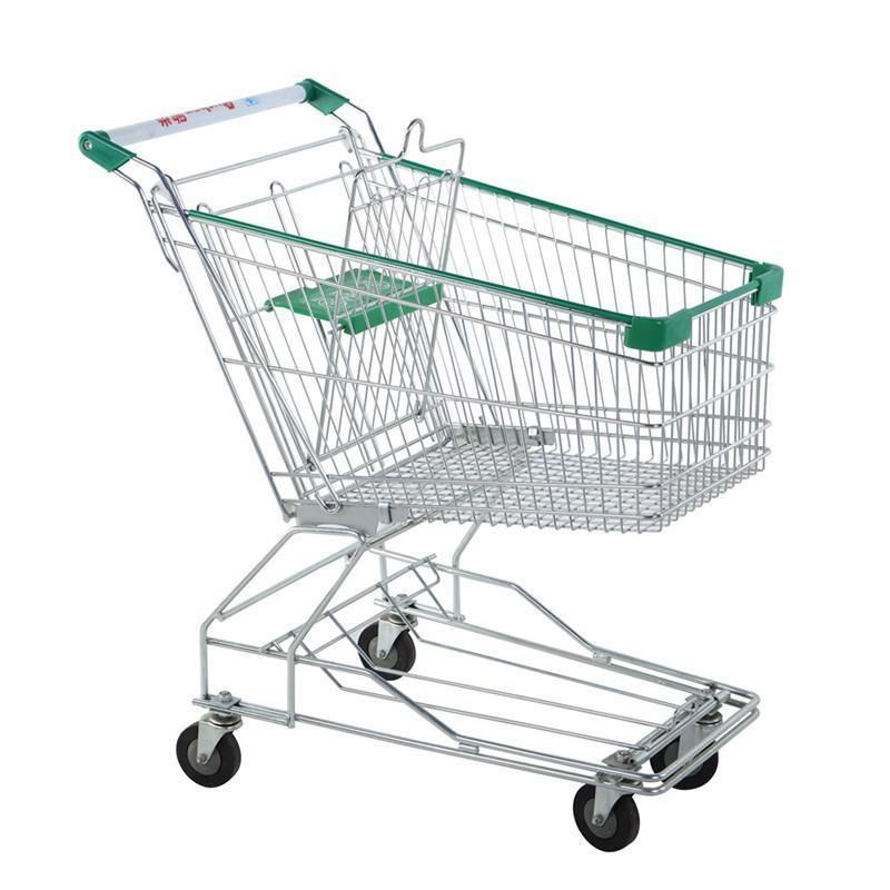 Wholesale Supermarket Foldable Metal Grocery Shopping Trolley with Wheels