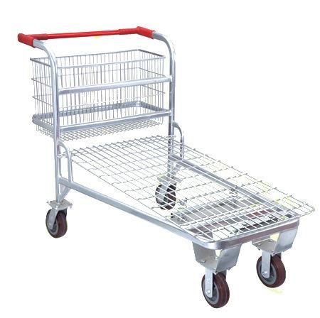 Zinc Plated Metallic Heavy Duty Warehouse Order Shopping Picking Trolley