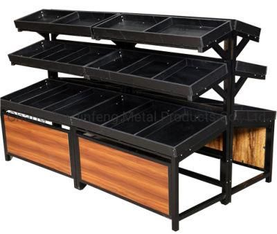 Supermarket Shelves Vegetable and Fruit Display Racks with Wood