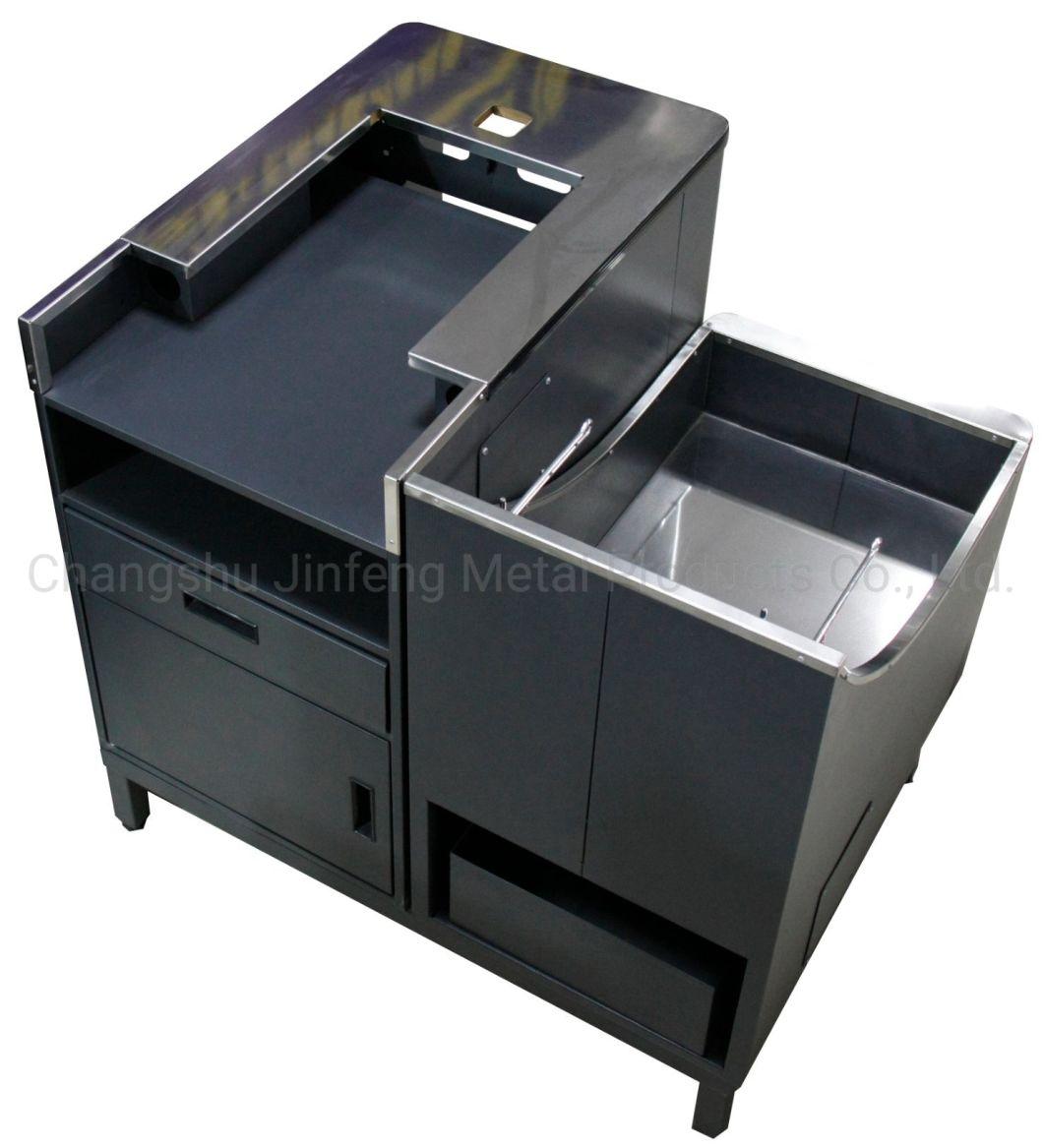 Supermarket Checkout Counter Convenience Store Cash Counter with Conveyor Belt Jf-Cc-029