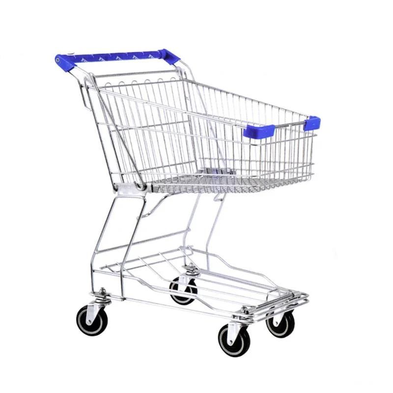 Wholesale Plastic Folding Shopping Steel Grocery Cart Supermarket Shopping Trolley