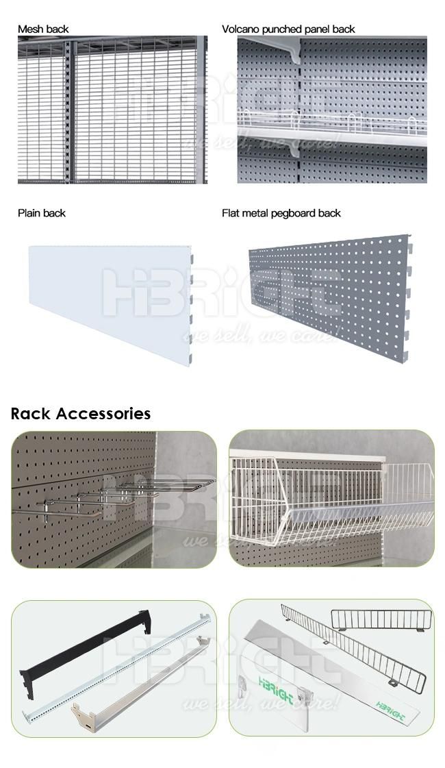 Wire Mesh Back Panel Supermarket Shelf Display Rack for Sale