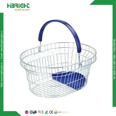 Metal Wire Baskets Shopping Oval Basket for Grocery Store