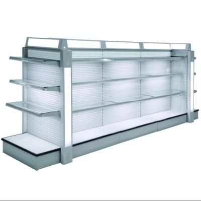 Supermarket Double Sided Metal Cosmetic Display Gondola Shelf